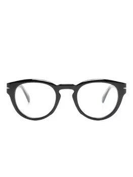 Eyewear by David Beckham очки в круглой оправе с логотипом, черный