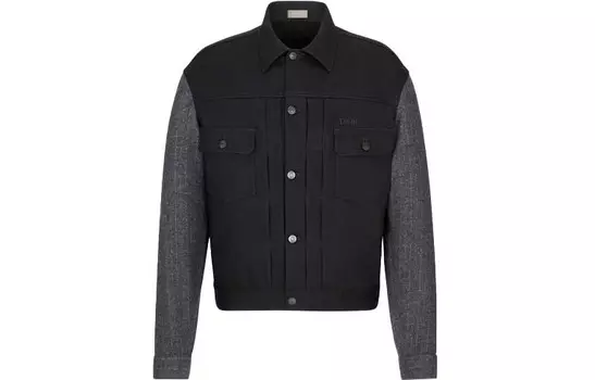 Ежеквартальные новинки Джинсовая куртка мужская черная Dior, черный