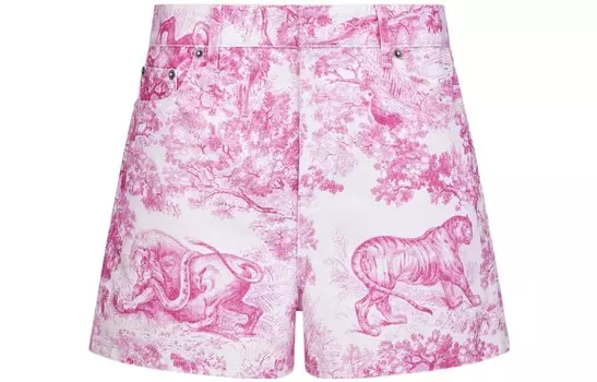 Ежеквартальные новинки Джинсовые шорты женские Ярко-розовые Dior