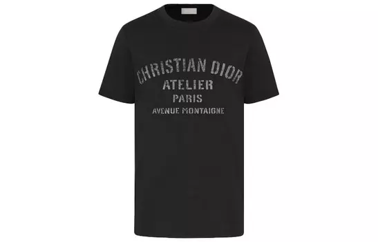 Ежеквартальные новинки Футболка мужская черная Dior, черный
