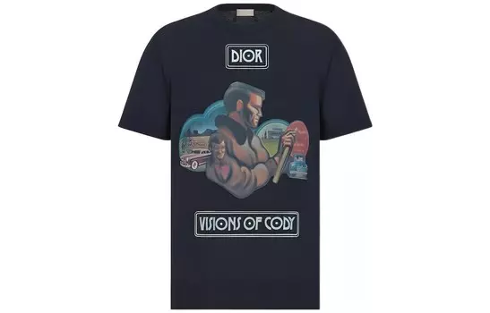 Ежеквартальные новинки Футболка мужская синяя Dior, синий