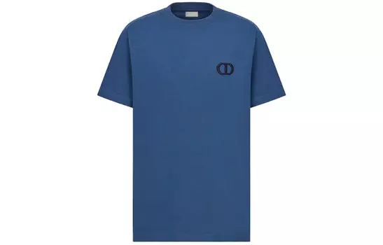 Ежеквартальные новинки Футболка мужская синяя Dior, синий