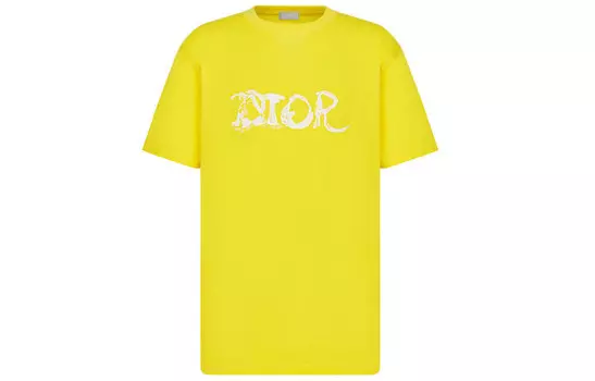 Ежеквартальные новинки Футболка мужская желтая Dior, желтый