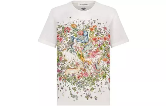 Ежеквартальные новинки Футболка женская белая Dior