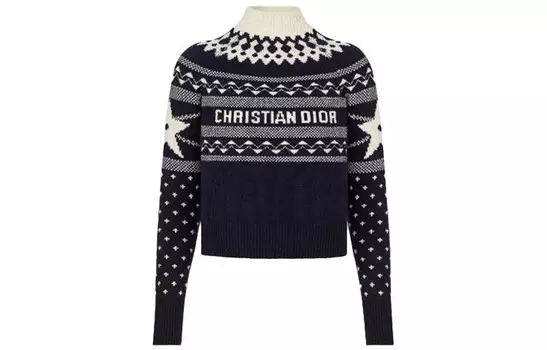 Ежеквартальные новинки Кашемировый свитер женский темно-синий Dior