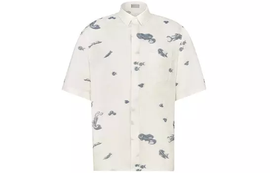 Ежеквартальные новинки Рубашка мужская белая Dior, белый