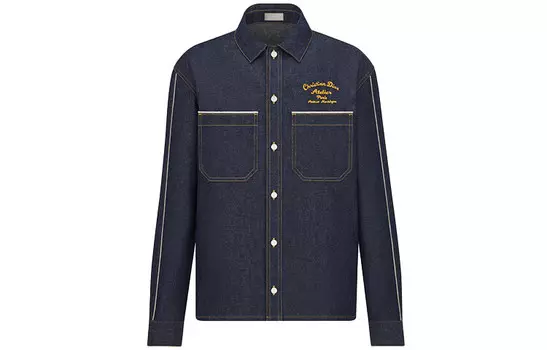 Ежеквартальные новинки Рубашка мужская синяя Dior, синий