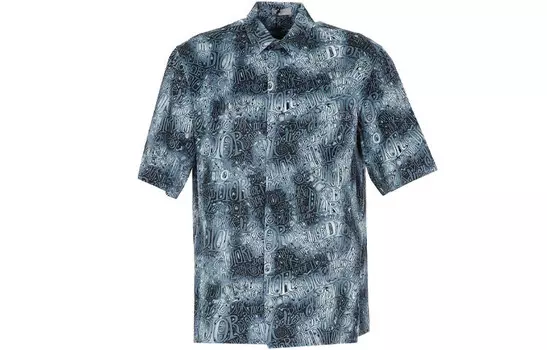 Ежеквартальные новинки Рубашка мужская синяя Dior, синий