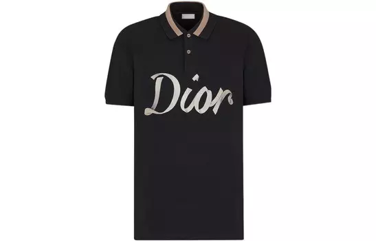 Ежеквартальные новинки Рубашка поло мужская черная Dior, черный