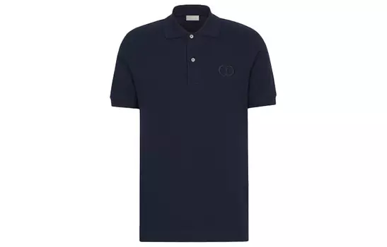 Ежеквартальные новинки Рубашка поло Мужская темно-синяя Dior, темно-синий