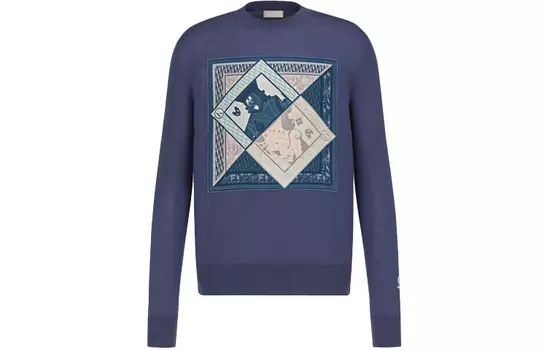 Ежеквартальные новинки свитер мужской синий Dior, синий