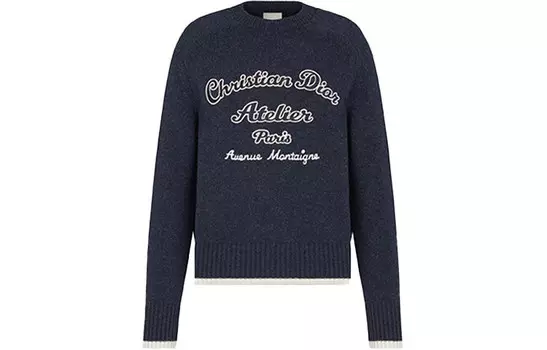 Ежеквартальные новинки свитер мужской синий Dior, синий