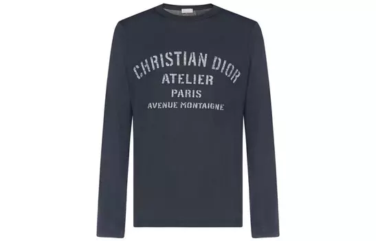 Ежеквартальные новинки Толстовка мужская темно-синяя Dior, темно-синий