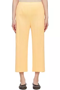 Ежемесячные цвета мартовские брюки Pleats Please Issey Miyake, желтый