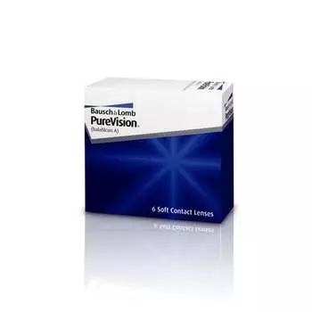 Ежемесячные линзы +0,50 кривизна 8,6, 6 шт. PureVision, бесцветный