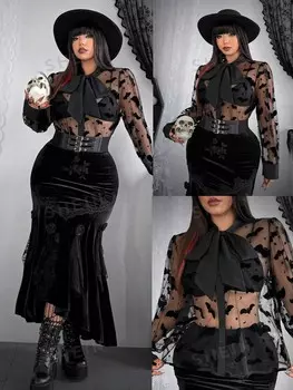 EZwear Рубашка Burapha, шифон, бархат, специальный выпуск, узор в форме крыльев летучей мыши. Летняя одежда на Хэллоуин Shein, мультиколор