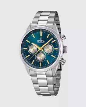 F16820/C Timeless Мужские часы с хронографом из серебряной стали Festina, серебряный