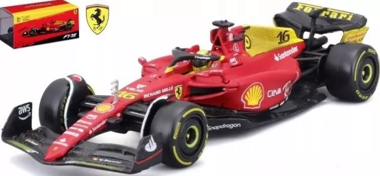 F1 FERRARI F1-75 MONZA Leclerc ШЛЕМ BBurago 1:43