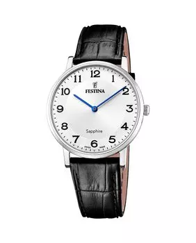 F20012/5 Мужские часы из черной кожи Swiss Made Festina, черный