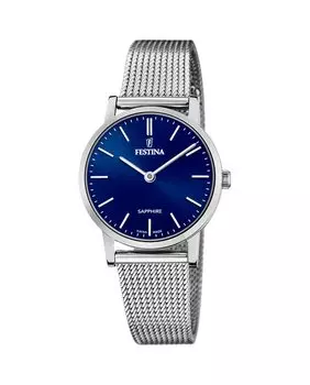 F20015/2 Женские часы из серебряной стали, сделанные в Швейцарии Festina, серебро