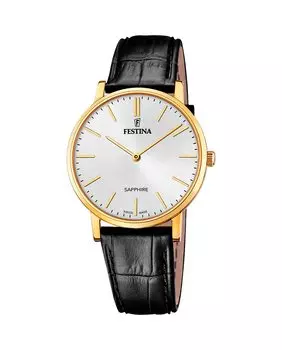 F20016/1 Черные кожаные мужские часы Swiss Made Festina, черный