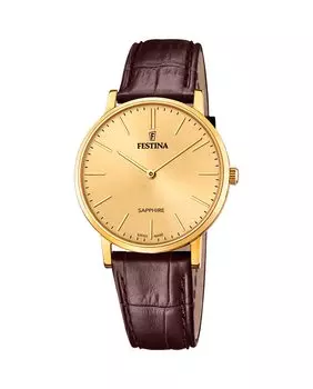 F20016/2 Швейцарские коричневые кожаные мужские часы Festina, коричневый