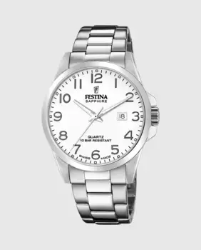 F20024/1 Мужские часы из серебряной стали швейцарского производства Festina, серебряный