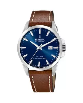 F20025/3 Швейцарские коричневые кожаные мужские часы Festina, коричневый