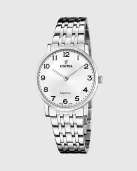 F20047/1 Классические серебристые стальные женские часы Festina, серебряный
