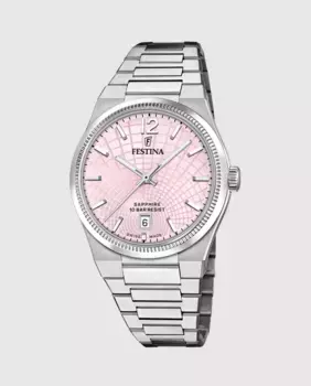 F20052/3 швейцарские женские часы Riv Silver Steel Festina, серебряный