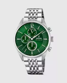 F20285/8 Мужские часы Timeless Chronograph из серебряной стали Festina, серебряный