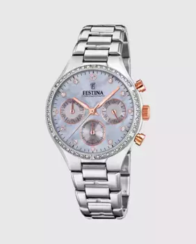 F20401/3 Женские часы Boyfriend из серебряной стали Festina, серебряный