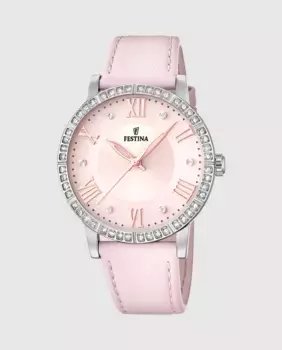 F20412/2 Женские часы Boyfriend розовые кожаные Festina, розовый