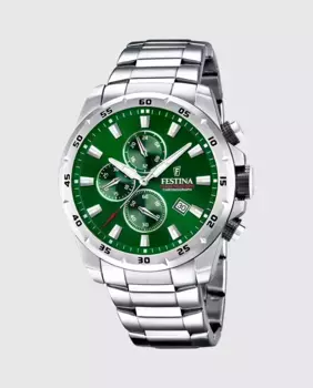 F20463/3 Chrono Sport мужские часы из серебристой стали Festina, серебрянный
