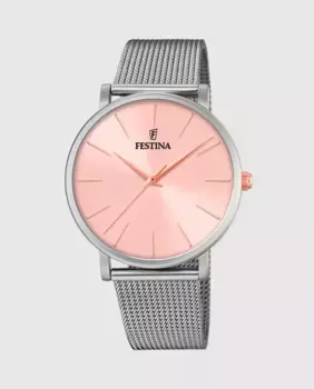 F20475/2 Женские часы Boyfriend из серебряной стали Festina, серебрянный