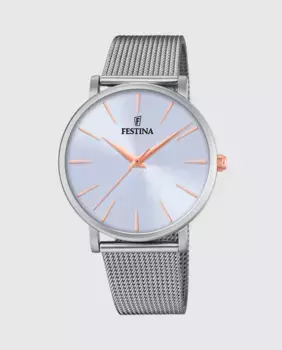 F20475/3 Женские часы Boyfriend из серебряной стали Festina, серебряный