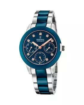 F20497/2 Женские часы из керамики, синей стали Festina, синий