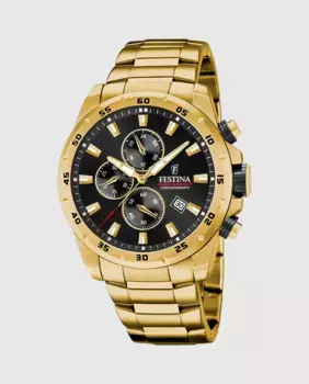 F20541/4 Chrono Sport мужские часы из золотой стали Festina, золотой