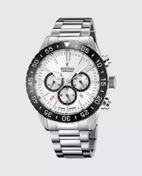 F20575/1 Мужские керамические часы из серебристой стали Festina, серебряный