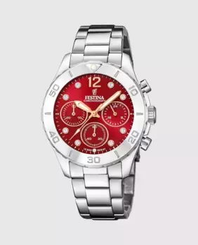 F20603/2 Женские часы Boyfriend из серебряной стали Festina, серебряный