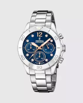 F20603/3 Женские часы Boyfriend из серебряной стали Festina, серебряный