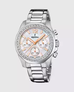 F20606/1 Женские часы Boyfriend из серебряной стали Festina, серебряный