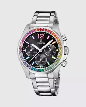 F20606/3 Женские часы Boyfriend из серебряной стали Festina, серебряный