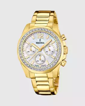 F20609/1 Женские часы Boyfriend из золотой стали Festina, золотой