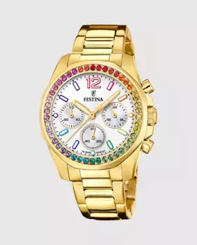 F20609/2 Женские часы Boyfriend из золотой стали Festina, золотой