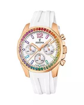 F20611/2 Женские часы Boyfriend из белого каучука Festina, белый