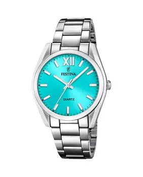 F20622/D Женские часы Boyfriend Alegria из стали с бирюзовым циферблатом Festina, серебро