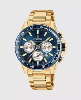 F20634/2 Мужские часы Timeless Chronograph из золотой стали Festina, золотой
