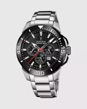 F20641/D Chrono Bike мужские часы из серебристой стали Festina, серебряный