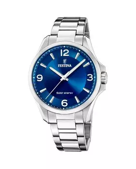 F20656/2 Solar Energy мужские часы из серебристой стали Festina, серебро
